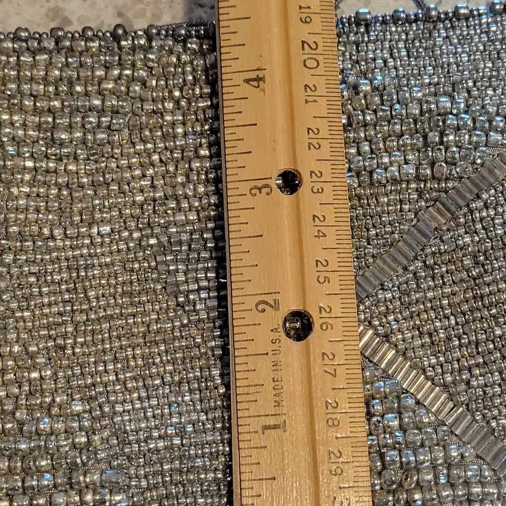 MARY FRANCES Silver Beaded With Long Chain Strap Exelent - Picture 12 of 12